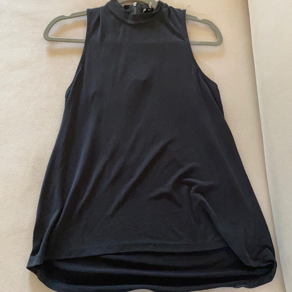 High neck tank with zipper detailing